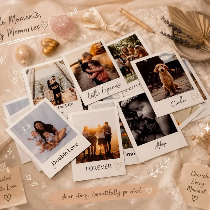 Custom Photo Magnets, Polaroid Style, Personalized Photo Magnet Set, Polaroid Fridge Magnets, Retro Keepsake Memories, Custom Gift