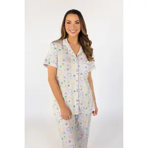 Tea Time Short Sleeve & Cropped Pant Pajama Set