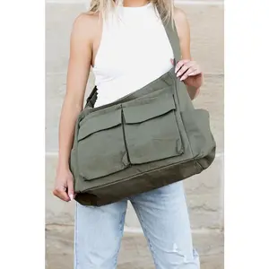 Nova Oversize Canvas Messenger Bag