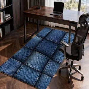 【JIT】One Piece Imitation Denim Woven Printed Floor Mat Sofa Area Special Mat Non-Slip Durable Family Leisure Good Partner Durable Area Rugs