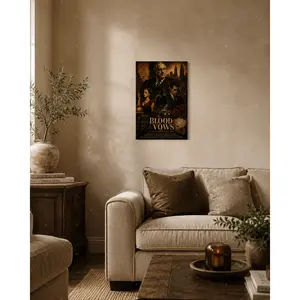 Vintage "Blood & Vows" Mafia Family Canvas Wall Art, Trendy Poster Print, Moody Decor for Living Room Man Cave Office, Available as Unframed Poster or Framed Wrapped Canvas