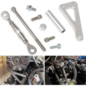 Billet Alternator Bracket Adjustable Kit for Chevy SBC 305 327 350 383 5.0L 5.7L V8 Eight Cylinder Long Water Pump Polished Aluminum for Chevy Small Block Engine