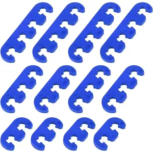 12pcs 7mm 8mm 8.5mm 8.8mm Car Engine Spark Plug Separators Ignition Wire Separators Holder Blue