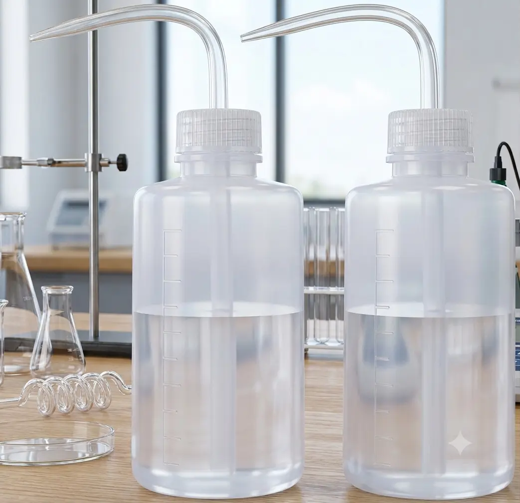 2pcs 250ml/8oz Economy Plastic Squeeze Wash Bottles, Narrow-Mouth Safety Containers with Scale Labels for Medical & Succulent Care (Household Ironing Accessory Spray Tool)