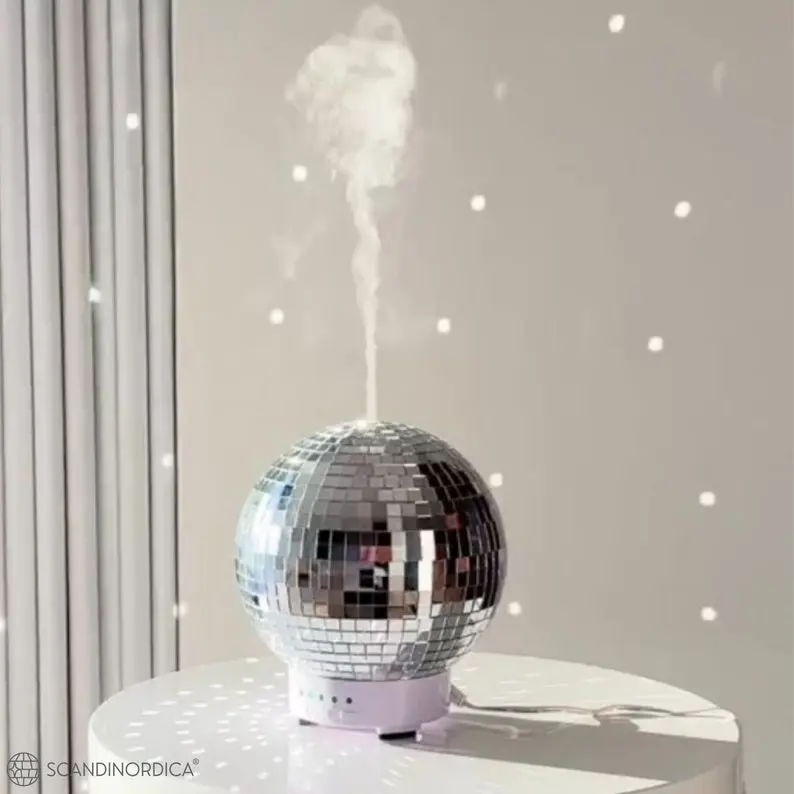 SCANDINORDICA Disco Ball Diffuser Rotating | Disco Ball Decor for Home, Office, Classroom | Cute Maximalist & Eclectic Decor