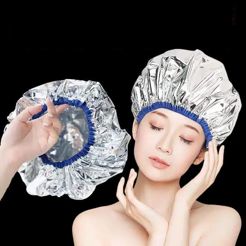 Portable Lightweight Hair Steaming Cap, Hair Care, Hair Styling, Waterproof Aluminum Foil Hat, Reusable Heat Treatment Cap, Hair Treatments, for Home Use, Salon Quality Hair Dye Tool, Hair Styling Accessories