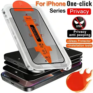 privacy Tempered Glass Phone Screen Protector, Anti-scratch Phone Screen Protective Film, Phone Accessories Compatible with iPhone 16/15/14 and Samsung S24, Military-Grade Shatterproof Protection, Fingerprint Resistant, Bubble-Free Installation