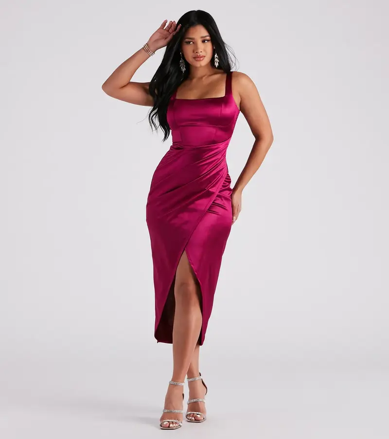 debutante ivory moire satin midi dress - TikTok Shop
