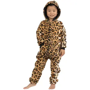 Cheetah Spots Toddler Hoodie Footless Chenille