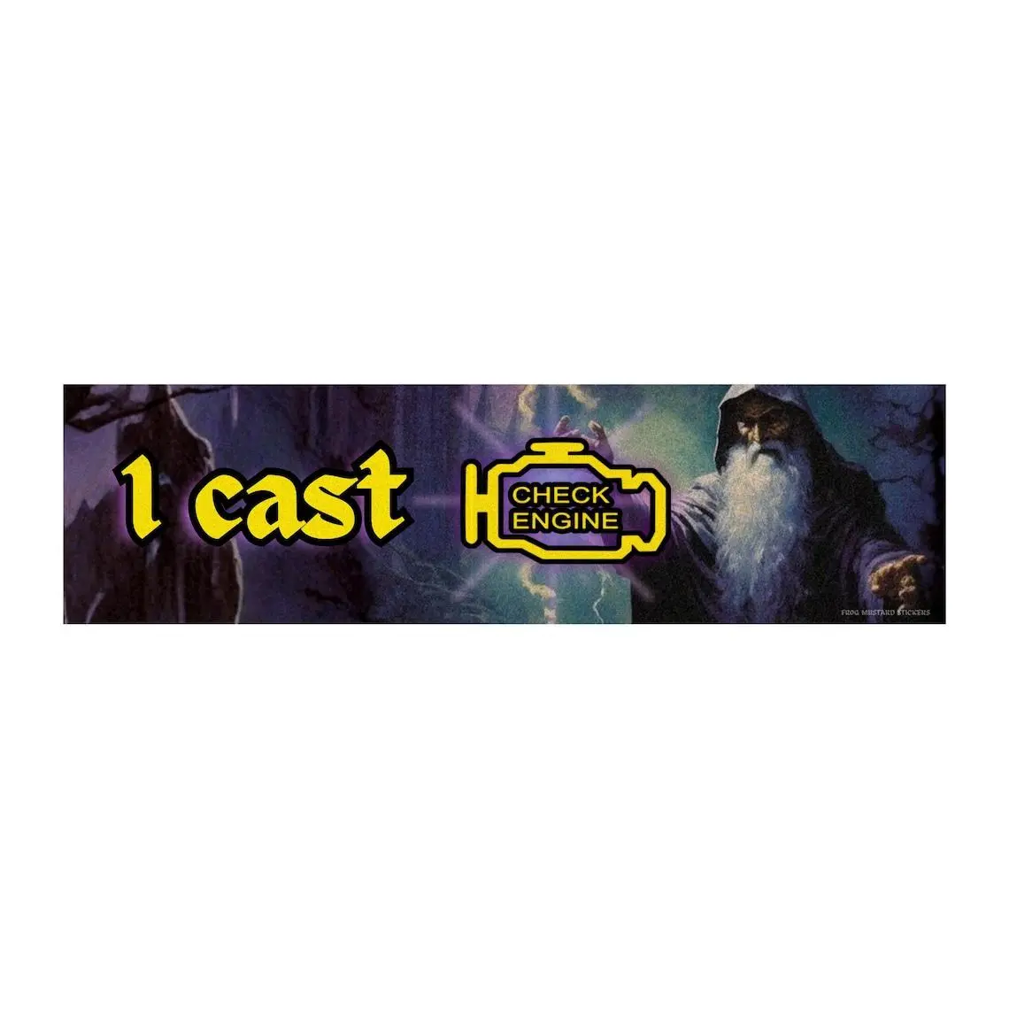 I Cast Check Engine Light Wizard Meme Sticker or Magnet, Funny Car Humor Decal, Waterproof Vinyl Gift Idea