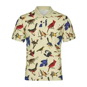 Malbon Birds Of Georgia Polo Shirt — Jason Day All-over Print Polo Shirt (Lightweight) American retro street hip hop Y2K men’s casual spandex short-sleeve top, baseball apparel