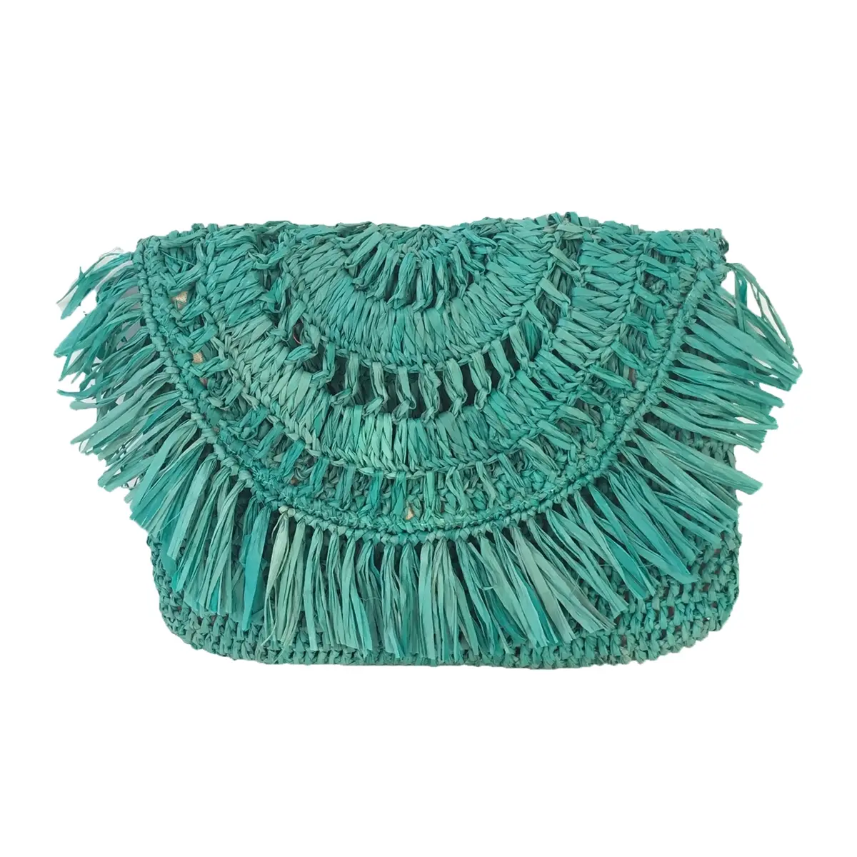 Mar Y Sol Mia Boho Raffia Clutch with Beautiful Crochet Detailing and Playful Fringe, Ideal for Summer Outfits, Envelope, Lightweight, Casual