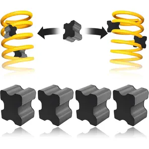4PCS Rubber Coil Spring Spacers, Heavy Duty Front Coil Spring Booster Kit for 1" to 1.5" Coil Spring Lift, Universal Rubber Lift Blocks Car Accessories for Most Cars Trucks SUVs