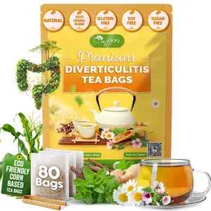TOG999, Diverticulitis Tea Bags | 80 Count | 100% Natural Chamomile, Peppermint, Marshmallow Leaf, Wild Yam Root, Licorice & Ginger Herbal Blend – Caffeine-Free Comfort Tea, Vegan.