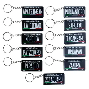 MICHOACAN 3D Mini License Plate Keychains Personalized Plastic PLA Keychains for Cities & Towns in Michoacan  Perfect for Gifts & Collections  Fast USA Shipping