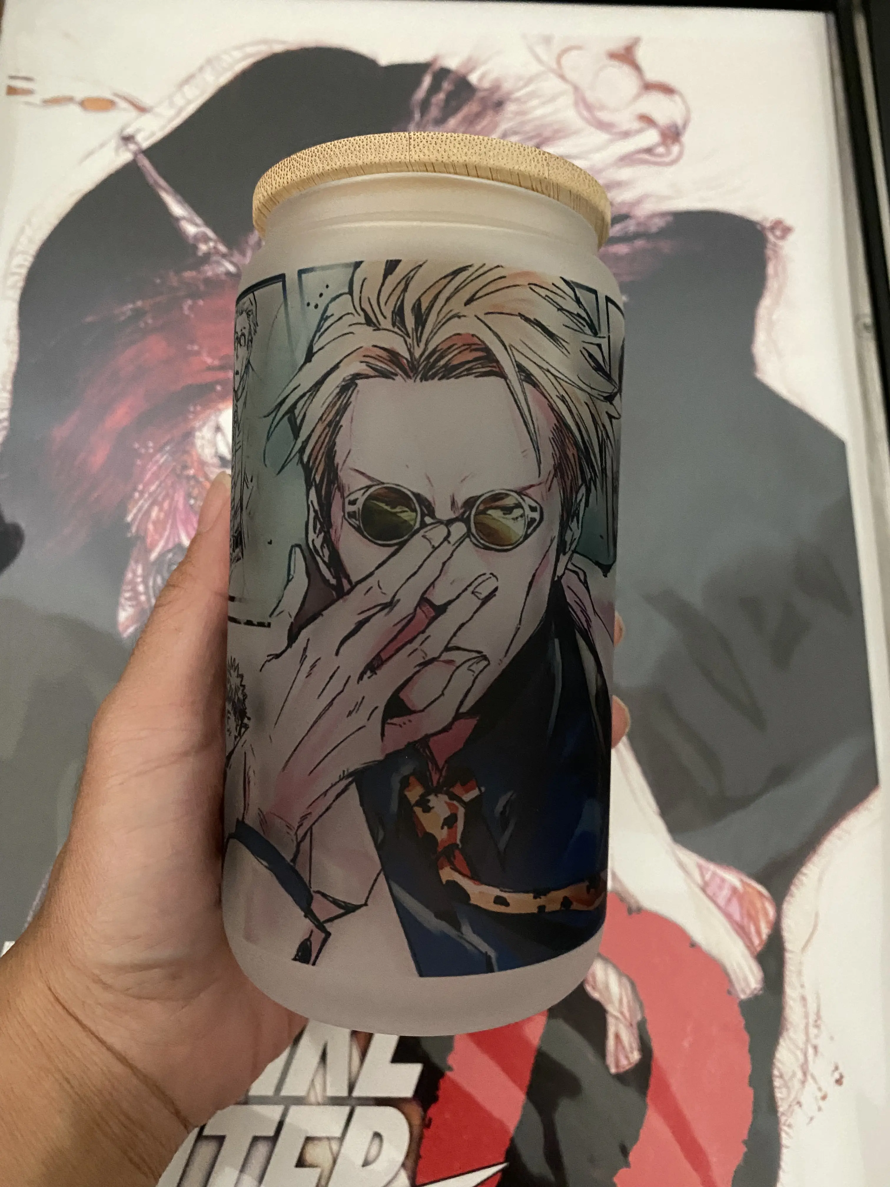 JJK Nanami Anime Manga Glass Cup 16oz #25