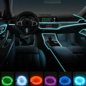 Car LED Neon Ambient Light Strip - USB Plug-In Auto Interior Decorative Lamp, Stable Flash Mode, Cold Light, Battery-Free Car Interior Modification Accessory