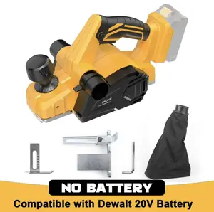 GRIONE Cordless Handheld Planer Compatible with Dewalt 20V Max Battery (No Battery) Electric Wood Planer- Powerful Woodworking Tool for Smooth Cutting, Heavy Duty Planer with Adjustable Depth & Dual-dust