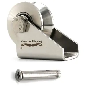 1 Piece 304 Stainless Steel V-Type Groove Smooth Sliding Wheel Pulley with Heavy-Duty Duplex Bearing Silent Wheel, 880lb/400kg Load Capacity, M8 x 60 Expansion Screws for Moving Doors & Material Handling (Pulley + Screw Set)