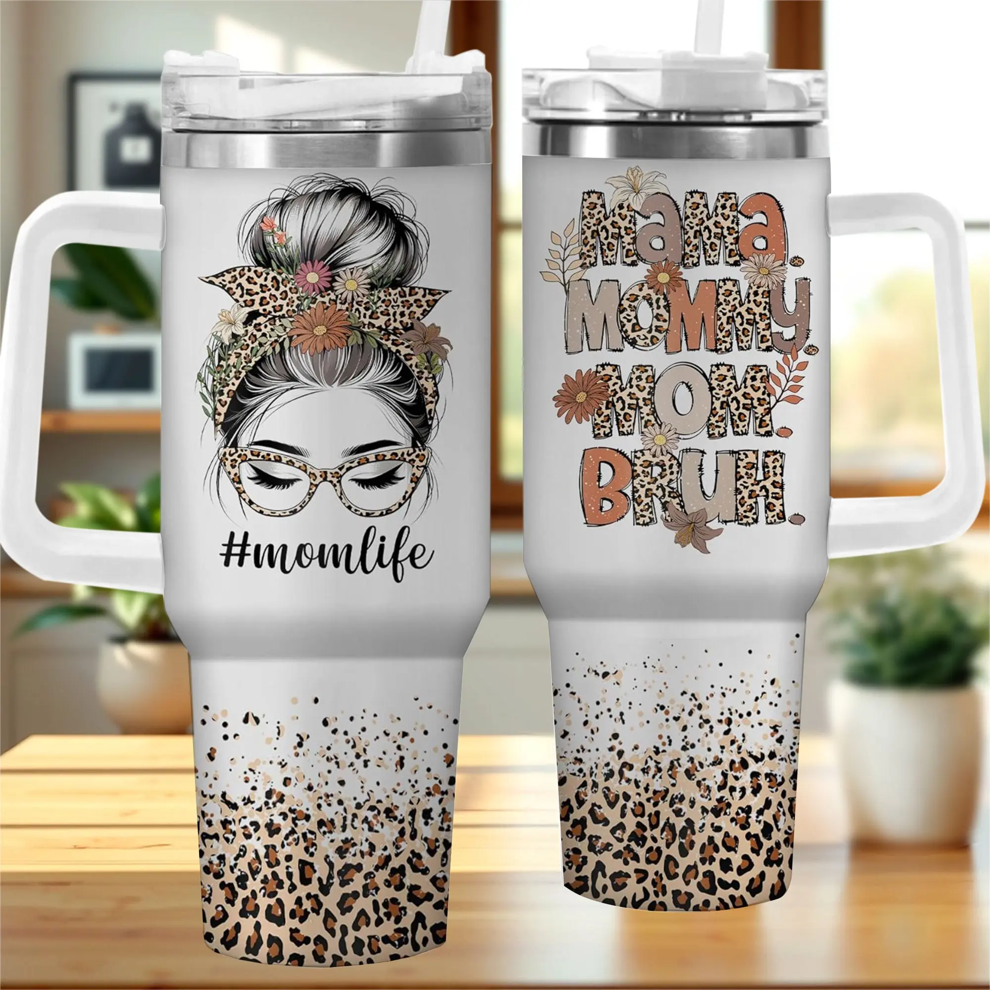 soft leopard print with floral accents