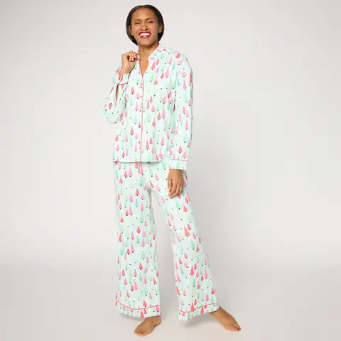 MUK LUKS Dream Cloud Notch Collar Winter Pajama Set