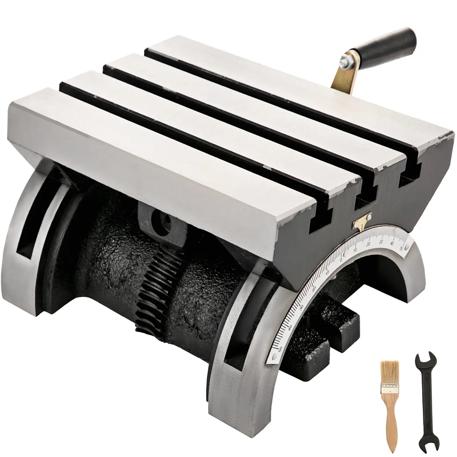 【DealsForYouDays】VEVOR Tilting Milling Table 7x5inch Tilting Angle Milling Machine 0-90°Adjustable Swivel Angle Plate with 3 T-slots and an Adjustable Crank Handle Heavy Duty Tilting Milling Machine for Grinding