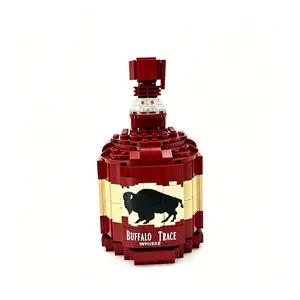 Stackable Bottle & Barrel Model Building Set with Bricks & Parts, Interactive Decor for Collectors (Toys & Hobbies Classic Novelty Building Toy Kit)