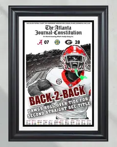 [SALE UP TO 45%] 2025 Georgia Football _back-to-back_ SEC Champions Over Alabama Poster_  (Frame not included)