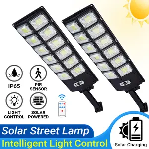【2 Pack】New Solar Street Lamp Road Lighting 800 Lumens With Remote Control Garden Light Dusk To Dawn Solar Light Outdoor With Motion Sensor And Remote Control, Suitable For Courtyard, Parking Lot, Garage, Street