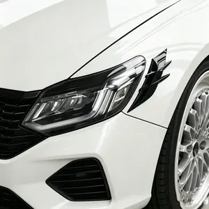 2 Piece Car Modification Fender Side Skirt Spoiler Stickers, Headlight Trim Strip Stickers, Front Bumper Vent Body Wing Decorations, Decal For Cars