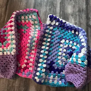 Half/Half Design Hexagon Cardigan