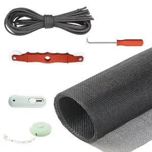 New Window Screen Replacement,48"x118" Screen Repair Kit for Window, Charcoal Fiberglass Mesh with Rolling Tool/Hook/Ruler/Cutter/Spline,Sliding Screen Door Replacement for Window & Patio Doors