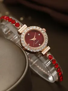 Luxury Multicolor Rhinestone Adjustable Bracelet Quartz Watch, Elegant Casual Style, Dial, Rectangle Face, All Seasons