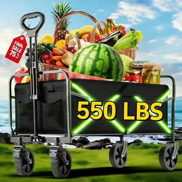 Black 550LBS (Heavy-Duty Garden Storage Cart)