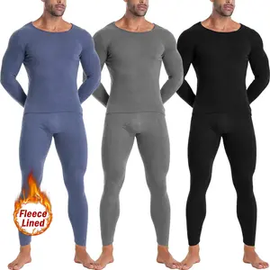 Men's Thermal Underwear Set - Warm Soft Long Sleeve Top & Full-Length Pants, Moisture-Wicking Breathable Fabric, Lightweight Insulating Base Layer for Cold Weather, Daily Wear & Outdoor Activities, Skin-Friendly Durable Stitching for All-Day Comfort