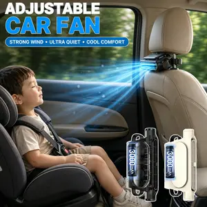 Car Fan for Driver and Passenger's Seat - Mini Portable USB Backseat Cooling Fan Kids Baby Quiet headrest Neck Fan Accessories with 3 Adjustable Wind Speeds for All Cars Vehicle Jeep Van RV Truck