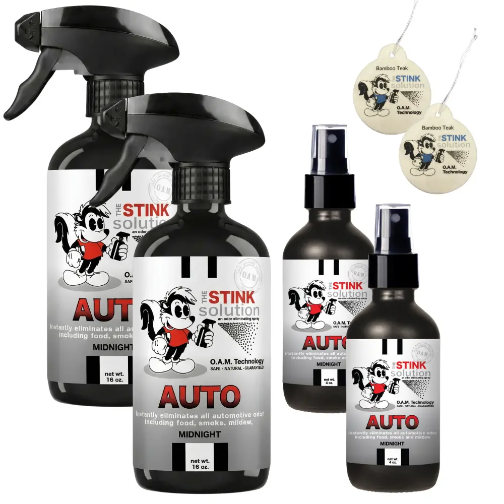 Auto Buy 2 Get 4 FREE - (2) 16 oz (2) 4 oz Odor Eliminating Spray Bundle + 2 Car Air Fresheners Car Odor Remover Car Fragrance Set Car Diffuser