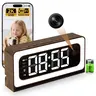 Clock Camera 2K Wood Grain,5G&2.4G WiFi Indoor Security Camera,Cameras for Home Security,3 in 1 Indoor Camera with Alarm,Full Color Night Vision Human Motion Detection Local SD Storage