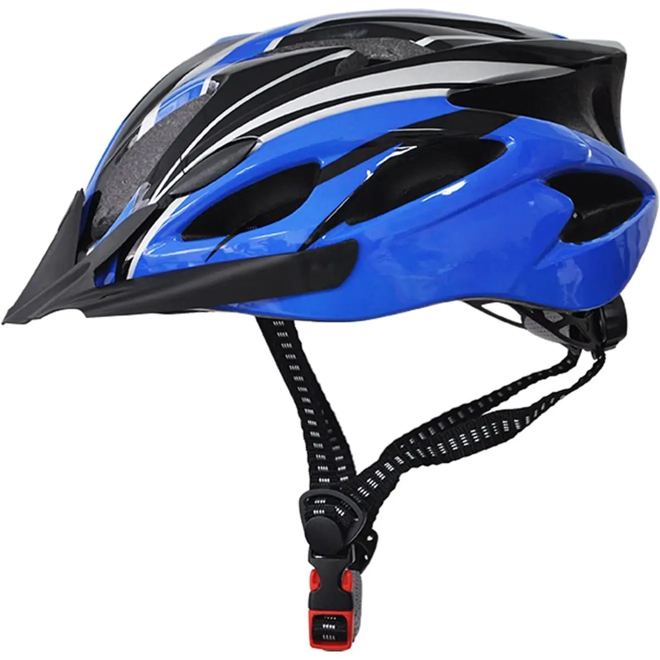Unisex Adult Bike Helmet - Adjustable Aero Shape, 200g EPS Foam, PVC & PC Build, Integrated Visor, Breathable Pads, 22''~25'' Head Circumference for Mountain-Road Cycling, Polycarbonate, Removable Visor