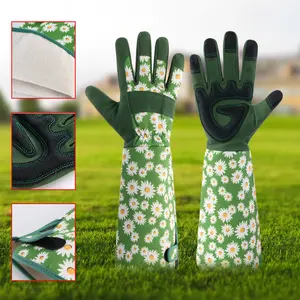 1 Pair Unisex Anti-Plant Thorn Touchscreen Breathable Long Garden Gloves