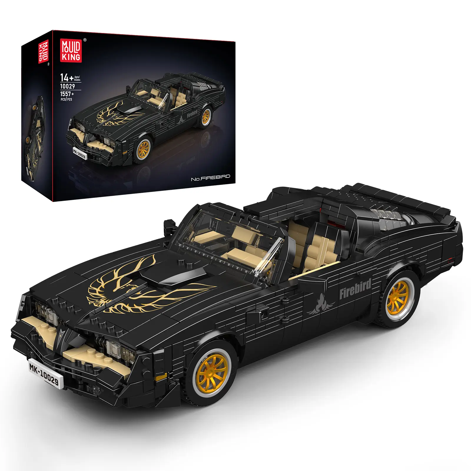 Mould King 10029 Firebird American Sports Car Static Model Building Block Adults Kid Toy Collectibles 1557 Pcs Stem Construction Set summerwins