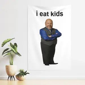 I E-a-t Kids Bertram Tapestry Aesthetic 3x5Ft Funny Meme Wall Hanging Art Poster for Bedroom Living Room Solid Color Decorative Print