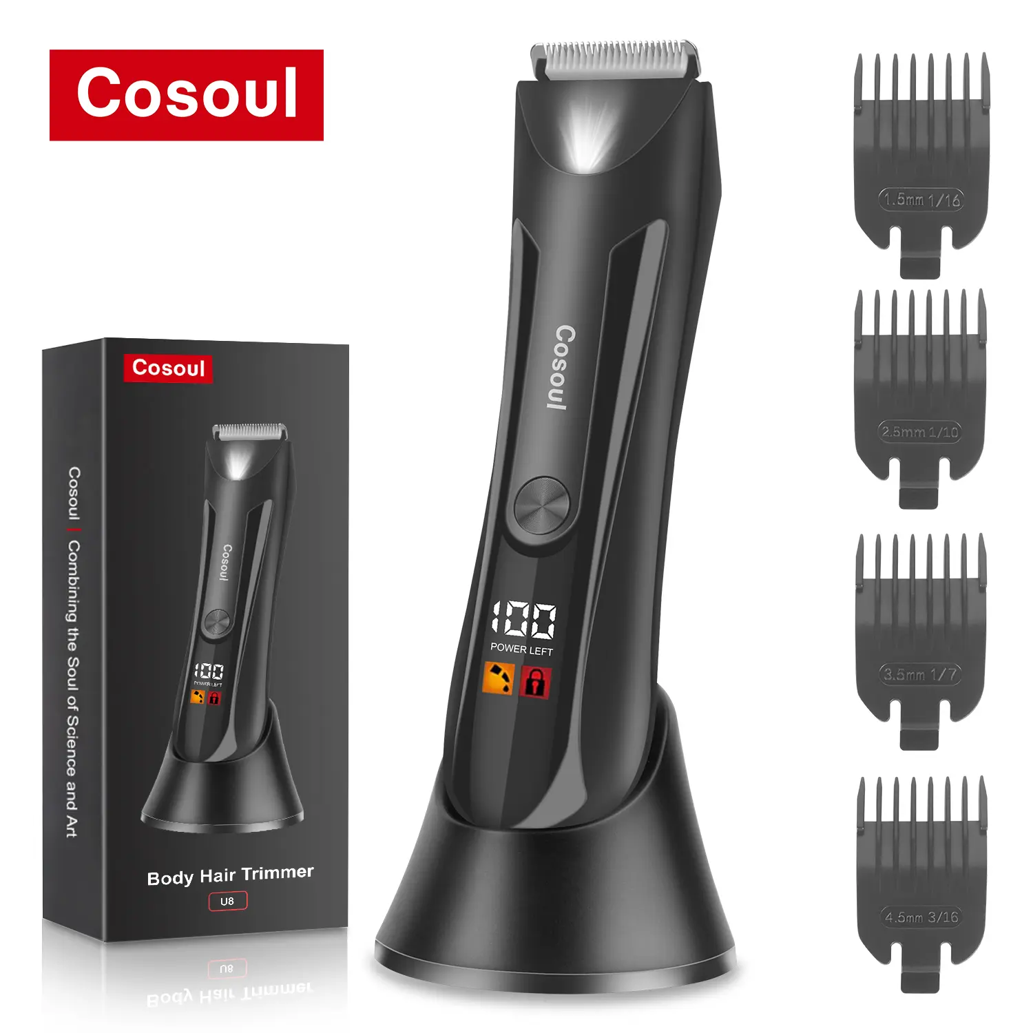 Cosoul Body Hair Trimmer for Men Ball trimmer Pubic Hair Shaver Intimate Area Hair Removal Bikini Trimmer Women Groin Trimmer Hair Clipper