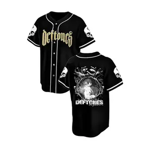 Deftones Baseball Jersey - Alt Metal Band Apparel - White Pony Graphic Shirtc