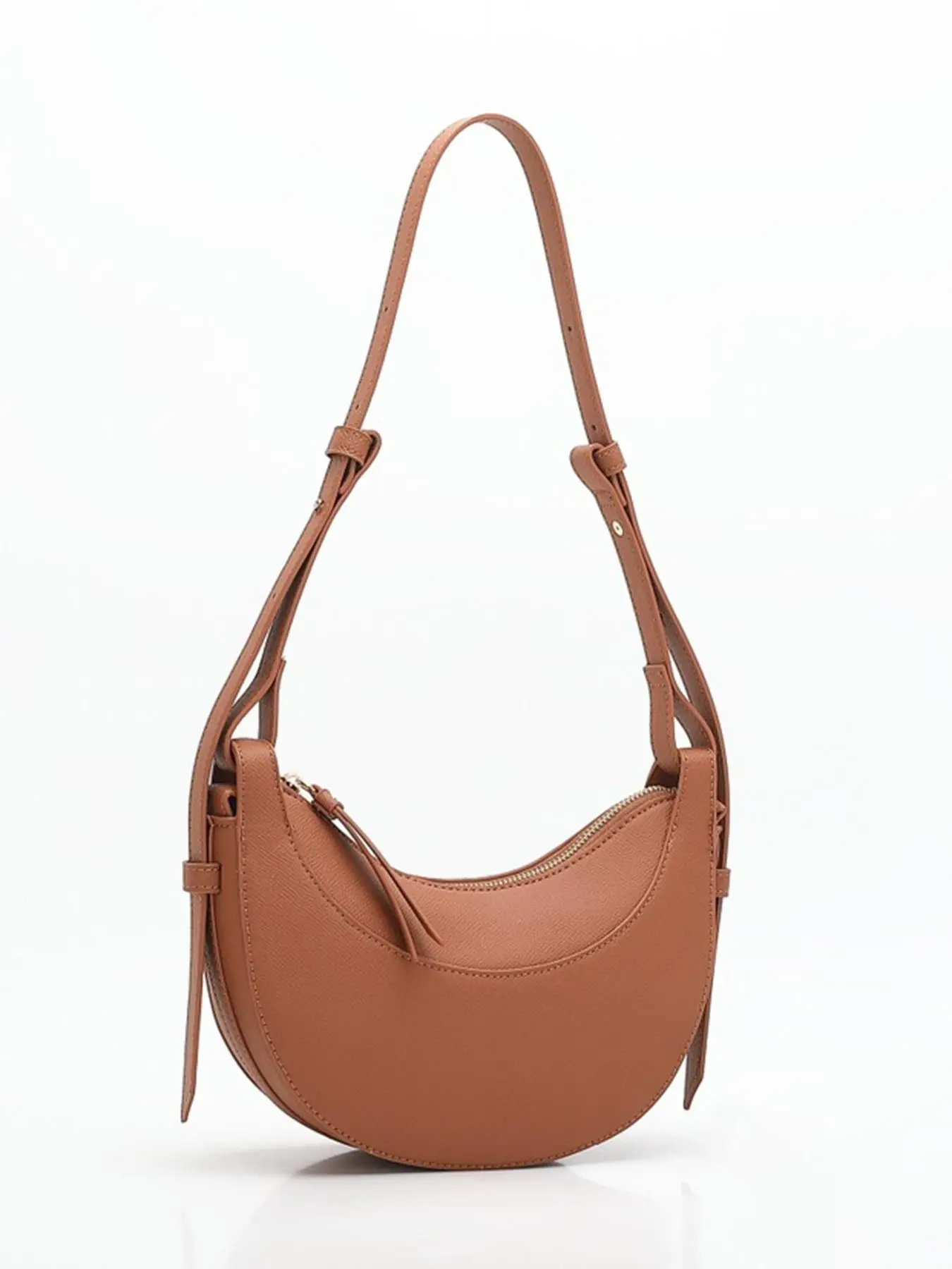 Women's Solid Color Shoulder Bag, Fashionable Pu Leather Zipper Shoulder Bag for Daily Used, Casual Trendy Versatile High-quality Daily Commuting Bag,