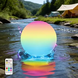 3-Inch RGBW Color Changing Floating Pool Lights, IP65 Waterproof LED Ball Light with Remote Control, Sphere Bathtub Lamp for Patio, Yard & Pool Decor (1 Pack)