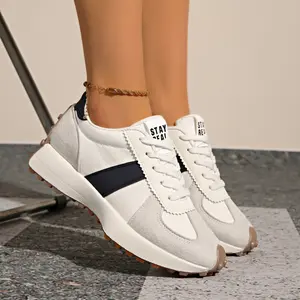 Women's Comfortable Breathable Low-Top Sneakers - Lace-Up Casual Athletic Shoes for Daily Activities