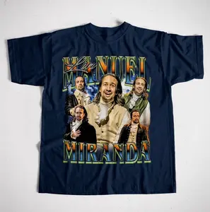 Lin-Manuel Miranda, Actor Broadway Songwriter Graphic Tee, Unisex Musical Theater Fan T-Shirt, Pop Culture Stage Gift 90s