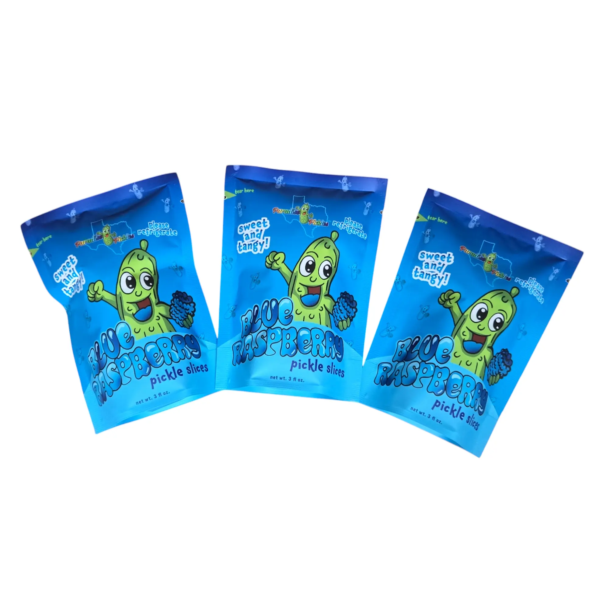 3 Blue Raspberry Pickle Snacks! 3 Blue Raspberry Pickle Snacks!