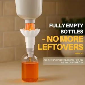 1pc Universal Bottle Emptying Kit Type Liquid Transfer Connector, Suitable for Soap, Shampoo, Lotion, Conditioner And Bathroom Use, Reusable Bottle Funnel Adapter, No Waste